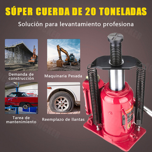 Autrucker Gato de Botella Hidráulico de Aire 20ton con Agarradera Rojo