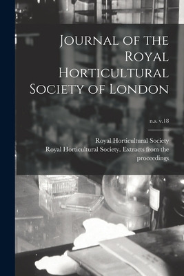 Libro Journal Of The Royal Horticultural Society Of Londo...
