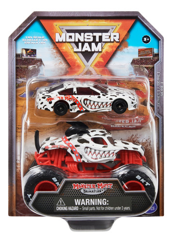 Camión Y Auto De Carreras Monster Jam Monster Mutt Dalmatian