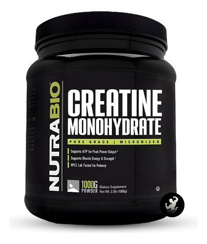 Creatina Monohidratada 1 Kg Nutrabio, Grado Farmacéutico Sabor Unflavored