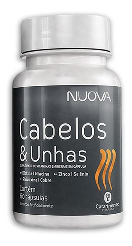 Nuova Cabelos E Unhas Catarinense Pharma 60 Cápsulas