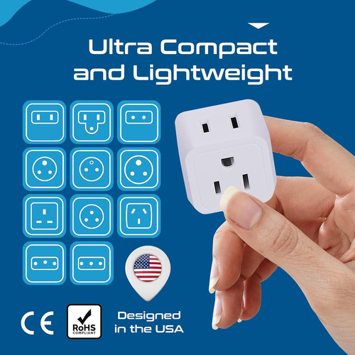 Juego De Adaptadores Ceptics World Travel: 2 En 1 De Ee. ...