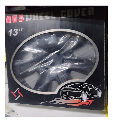 Tapas De Rueda Negro-mate Aro 13 Abs Juego 4 Uds