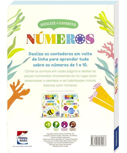 Deslize e combine: Números, de Autumn Publishing. Editorial Happy Books, capa dura em português, 2022