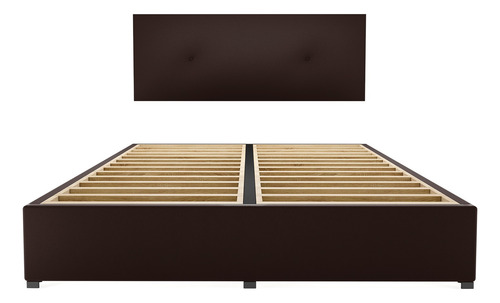 Cama Recamara Base Box Cabecera Urban Chocolate Matrimonial Color Marrón