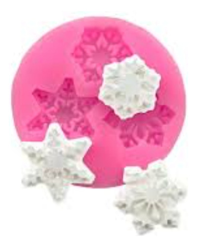 Molde Silicona Copo De Nieve X3 De 2cm Resina Fondant Choc