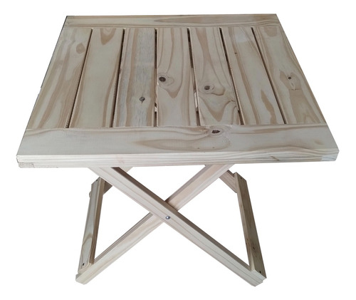 Mesa De Madera De Pino Macizo Cuadrada Plegable Sin Pintar