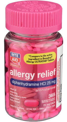 Rite Aid Alivio De La Alergia Con Difenhidramina 365 Tableta