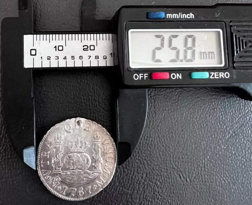 Moneda 2 Reales Columnaria Plata Original 1767 México Mo