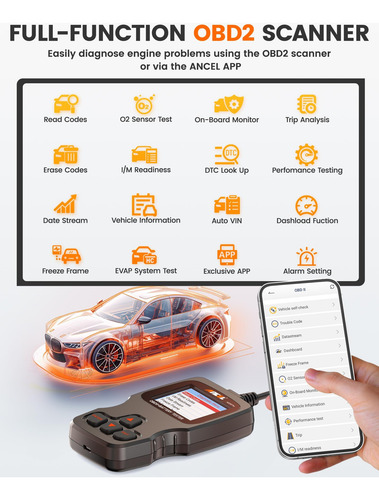 Escáner Obd2 Bluetooth 3 En 1 Y Probador De Batería 12v 24v