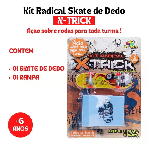 Brinquedo Skate De Dedo Com Rampa Obstáculo X-Trick