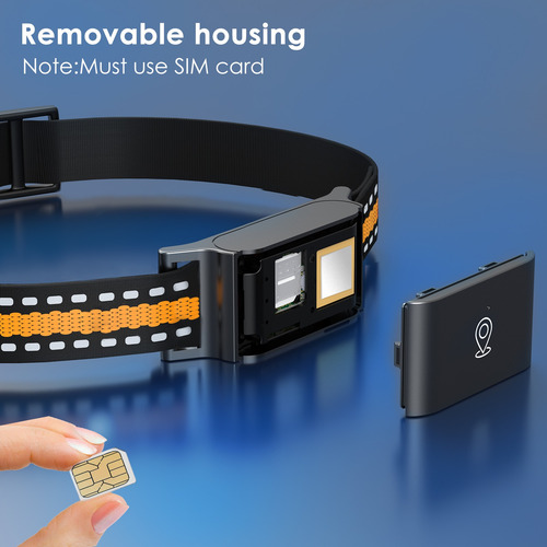 Collar Gps Rastreador Para Perro Gato Alerta Tiempo Real 4g Negro Y Naranjo Universal