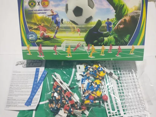 Jogo Futebol Club Brasil x Espanha Mundial Seleções Maleta Jogadores  Pintados Original Gulliver Brinquedo Presente