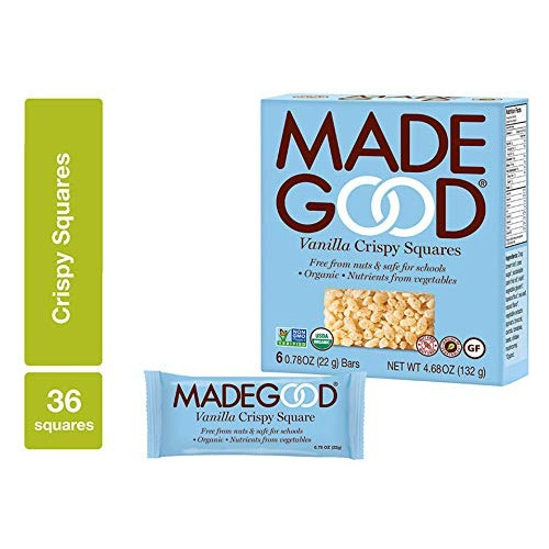 Cuadrados Madegood Vainilla Crujiente, 6 Pack (36 Unidades);