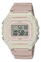 Comprar Reloj Casio W-218hc-4a2vcf Illuminator Alarm Chronograph D Color De La Correa Rosa Cl Color Del Bisel Bisel Función E Color Del Fondo Gris