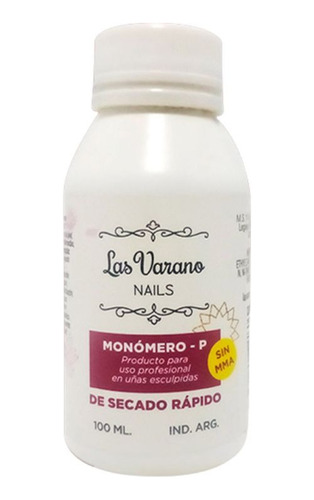 Monómero Las Varano 100 Ml Sin Mma Uñas Esculpidas Acrilicas