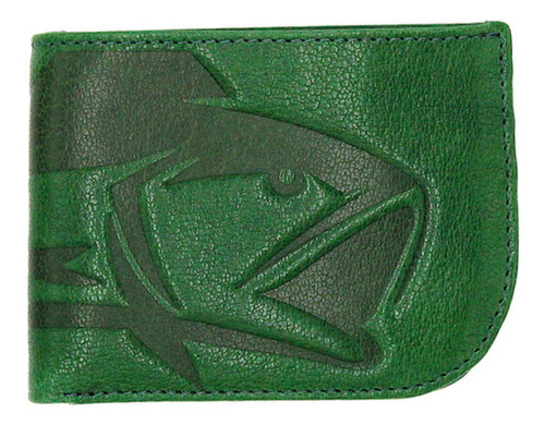 Cartera De Cuero De Grano Completo Rfid Color Verde Classi