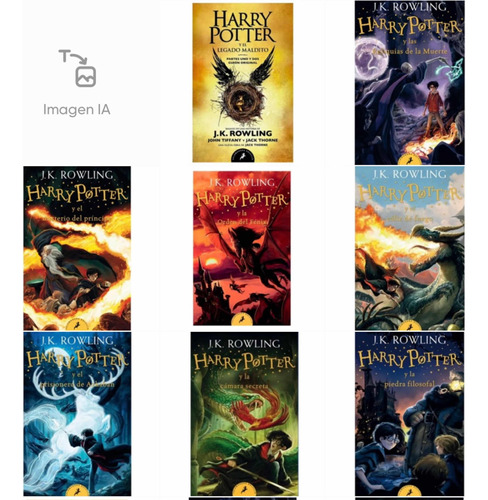 Harry Potter Tomos 1,2,3,4,5,6,7,8 Pack X8 Tapa Blanda Nuevo