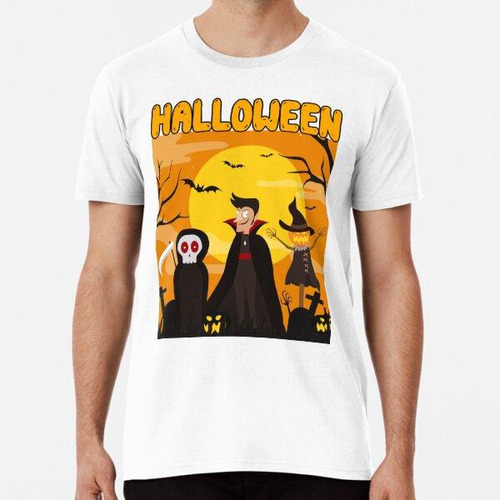 Remera Disfraz De Fiesta De Halloween Minimalista Algodon Pr