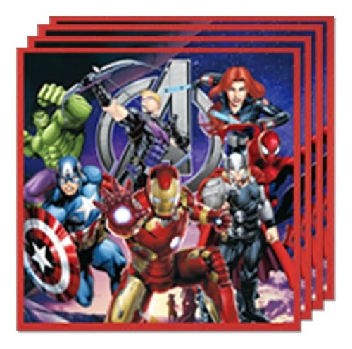 20 Servilletas Avengers Cotillón Cumpleaños