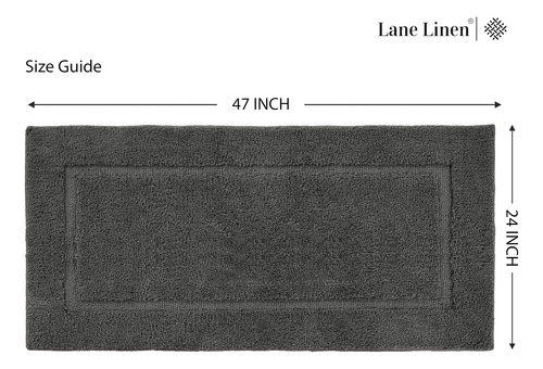 Alfombra De Baño Lane Linen, 60 X 120 Cm, Color Gris Absorbe