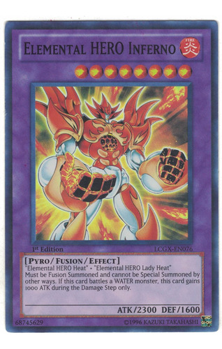 Yugioh Elemental Hero Inferno Super 1st Lcgx-en076