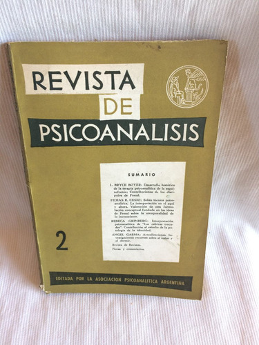 Revista De Psicoanalisis 2 Tomo Xxiii Abril Junio 1966