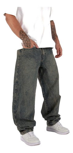 Pantalón Jean Baggy Hombre Rígido Oversize Jeans Suelto