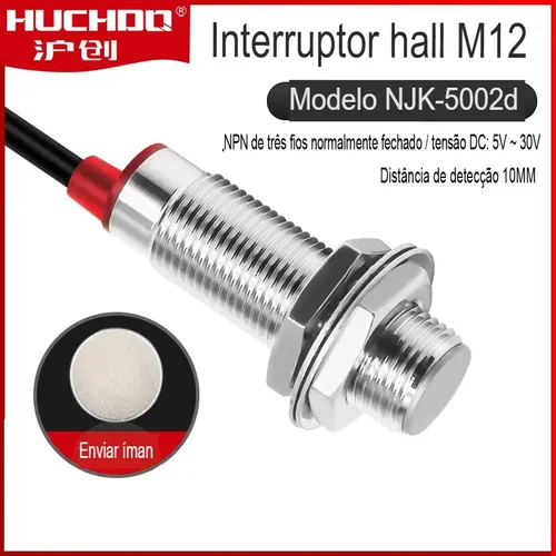 Sensor Magnético Njk-5002d Npn Nf 5 A 30 Vdc M12 Faceado