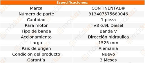 Banda 1525 Mm Acc F-250 V8 6.9l 85/87 Dirección Hidráulica