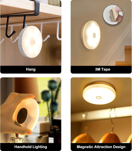 Paquete De 3 Luces Led De Noche Con Sensor De Movimiento, Lu