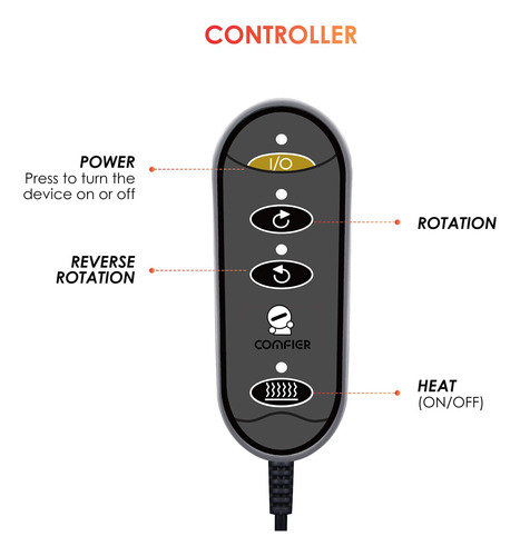 Massageador De Pés Comfier Shiatsu Com Calor Para Fascite Pl