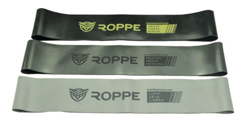 Imagem 1 de 8 de Kit Mini Band Faixa Elástica Leve Media Forte Roppe