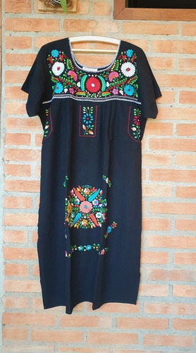 Vestido Mexicano Midi Bordado A Mão Plus Size - Varal