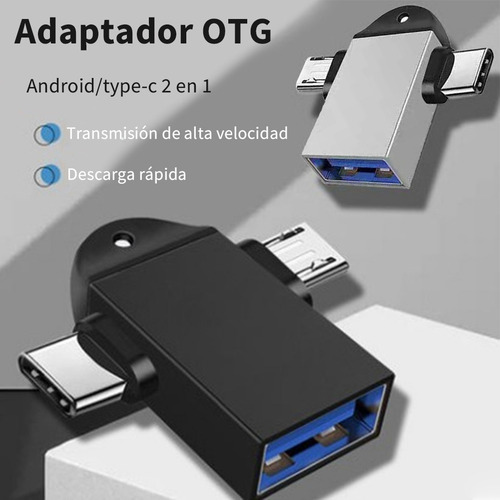 Adaptador Usb Otg 2 En 1 Micro Usb Tipo C