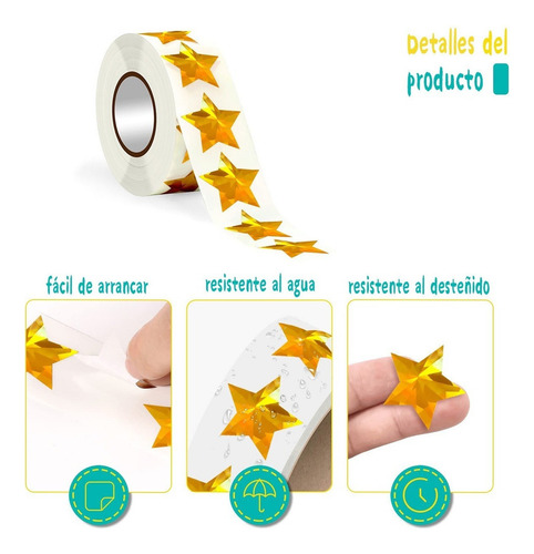 3000 Autoadhesivas Pegatinas Con Motivos De Estrellas