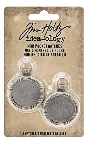 Tim Holtz Idea-ology Mini Reloj De Bolsillo, 2 Unidades, Niq