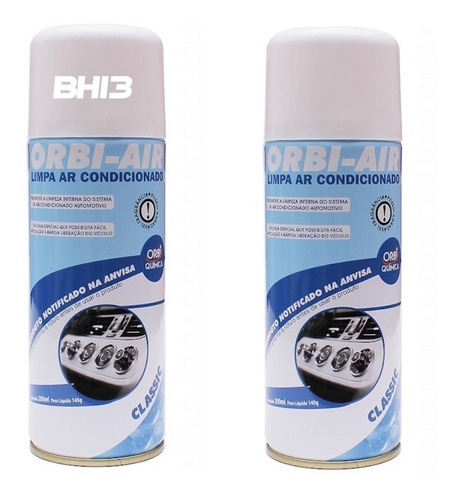 Limpa Ar Condicionado Automotivo Spray Orbi-air Com 2 Latas