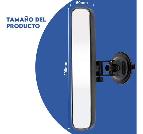 Espejo Retrovisor Universal Gran Angular 200x60mm
