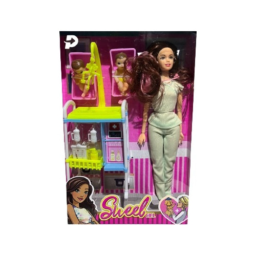 Muñeca Barbie Set De Pediatra Con Gemelos Sweet Niña Regalo