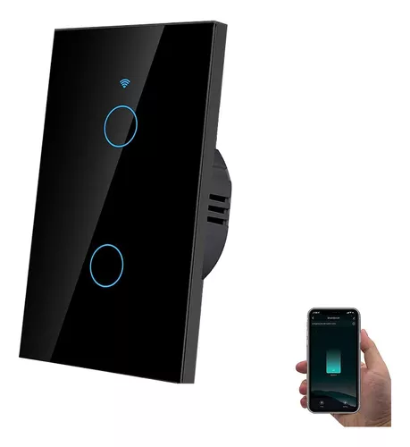 Interruptor Inteligente Belug Negro Wi-Fi 3 Vías Sin Neutro 2 Piezas