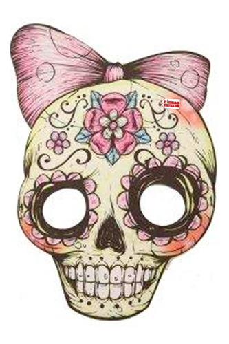 Máscara Calaca Moño Halloween - Ciudad Cotillon