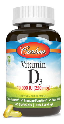 Carlson Vitamina D3 10000 Ui 360 Cápsulas Blandas