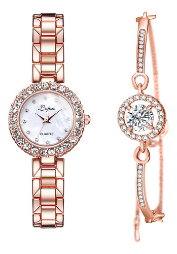 Reloj De Cuarzo Empresarial Con Pulseras Para Mujer Jewelry