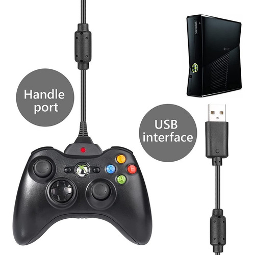 Imagen 6 de 10 de Cable Cargador Compatible Joystick Xbox 360 Pc Usb 2 En 1