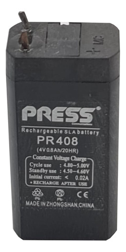 Bateria Gel De 4 Volt 0.8 Ah Press