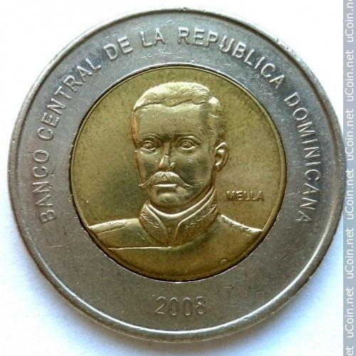 Moneda República Dominicana 10 Pesos 2005