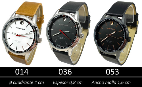 Reloj Knock Out Hombre Cuero Caballero Marron Analogo 2590