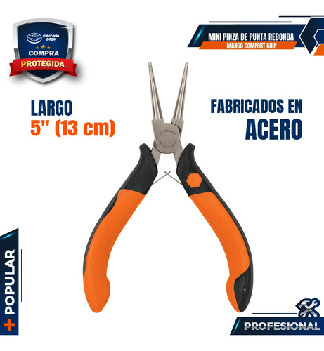Pinza Miniatura 5'' Punta Redonda Truper 17370