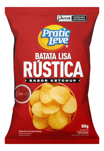Batata Rústica Lisa Pratic Leve 80g - Ketchup